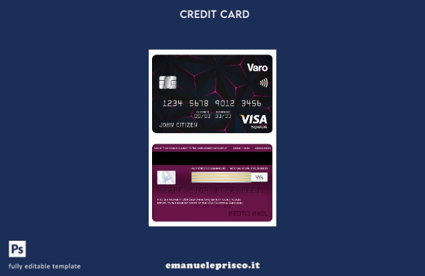 modello di carta per firma del visto bancario USA California Varo in stile verif